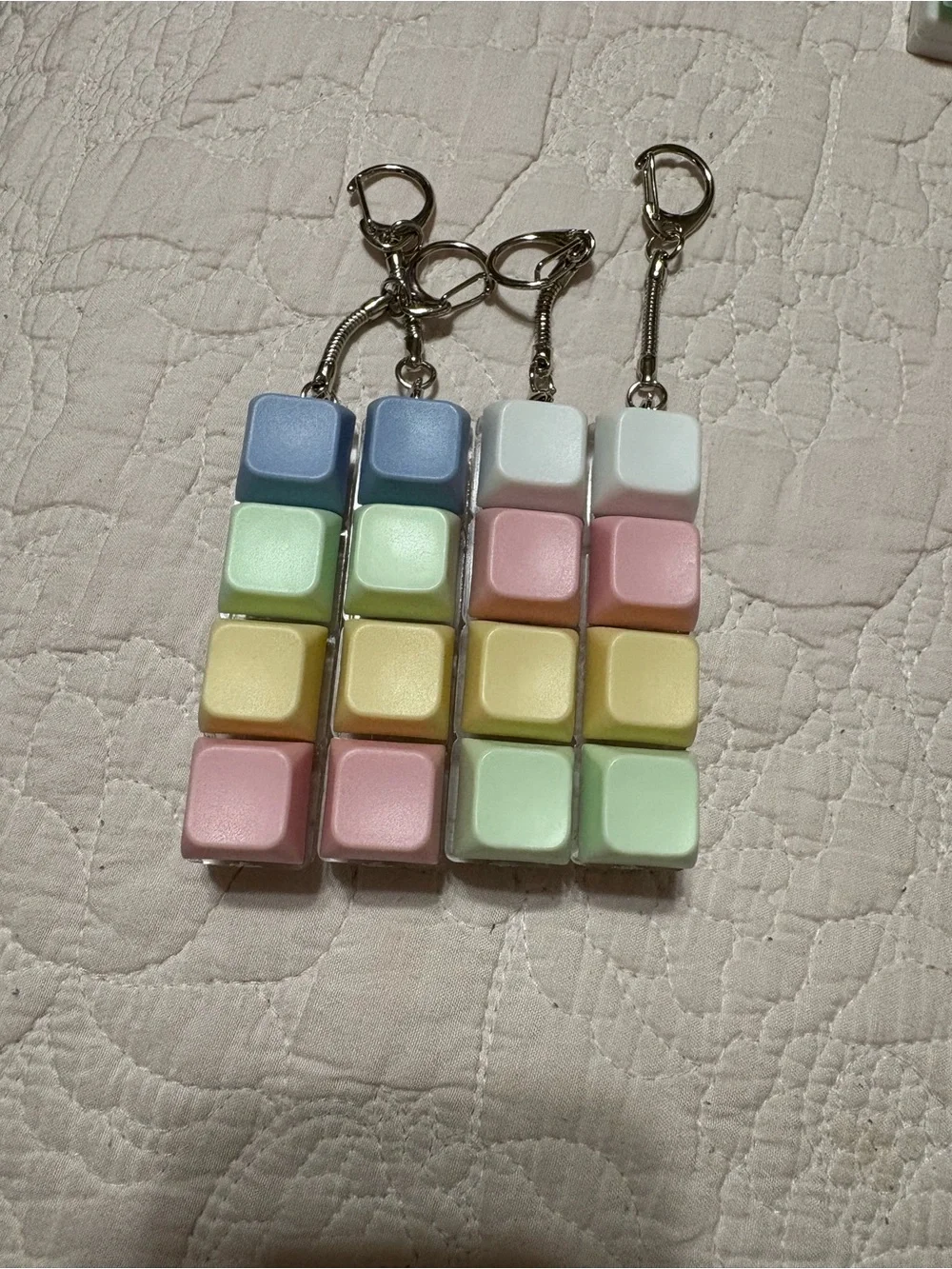 Pastel keyboard Keychain- Multicolor